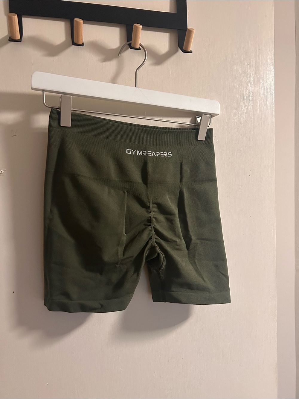 Gymreapers Vintage Green Scrunch Bike Shorts